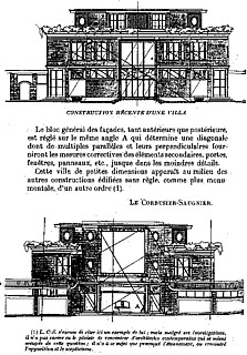 10──『新精神』誌第5号（1920.11.）より、シュウォブ邸紹介頁 架空の建築家「ル・コルビュジエ・ソニエ」の作品として