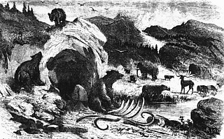 13──四紀の地球の想像的光景（ヨーロッパ） ルイ・フィギエ『大洪水以前の地球』（1863）より