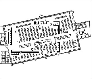 3──当初2階平面図。この階では茶色の長城家具が四角く配置される計画だった。