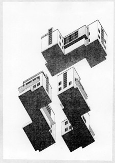 22──アルントによる「バウハウスマイスター住宅」の見上げのミリタリ投象（1926）