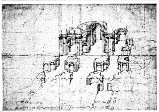 6──ペルッツィによるサン・ピエトロ大聖堂の内部構造説明図