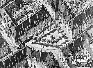 12──L・バザン他「シュリー・シュール・ロワール市復興計画」（鳥瞰図）1941