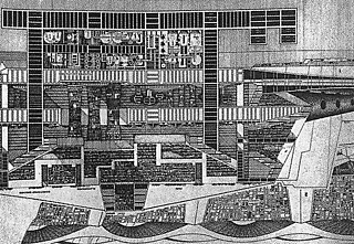 26──P・ソレリ《インフラ・バベル》（1969） 石切場に建てられる10万人の人工都市