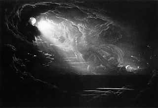 1. J・マーティン「光の創造」（1824） 第1日、「光あれよ」と神が言い、生まれた原初のランドスケープ。闇を裂き、光があらわれた。