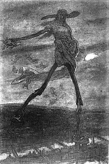 14. フェリシアン・ロップス 「毒麦の種を蒔くサタン」（1882） 象徴派の画家ロップスはボードレールとの出会いによって、死のテーマを追及した。エロティックな妄想に誘う5枚連作の1点。
