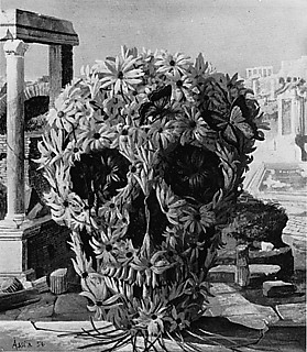 26. H・ヘッセン 「アルチンボルドに捧ぐ」 弔いの花によるアルチンボルド的な風景。