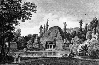 103. ブロンニャール「モーペルチュイの庭園のピラミッド」（1780頃）