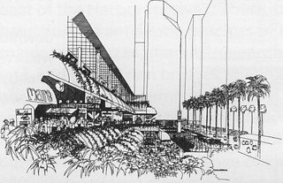 7──バンカーヒル・コンペ 左：アーサーエリクソン案 右：モーギル案 引用出典＝Arts＆Architecture, fall, 1981.