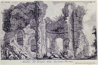 8─ジョヴァンニ・バッティスタ・ピラネージ 《スペランツァ・ヴェッキア寺院の遺跡》 『ローマの古代遺跡』（1756）