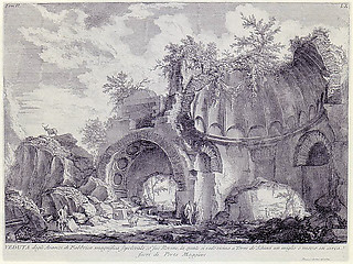 41─ジョヴァンニ・バッティスタ・ピラネージ 《巨大墓所の廃墟》『ローマの古代遺跡』（1756）