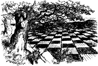 2──『鏡の国のアリス』世界大のチェス盤 （テニエルによる挿絵）