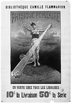 8──カミーユ・フラマリオン文庫『ポピュラー物理学』のための宣伝ポスター（1891、絵＝アンリ・ボード）　「光を広める女」の図像の例
