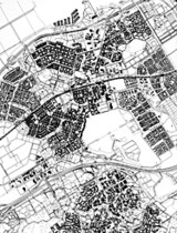 8──山手線がすっぽりとはいる位の規模の干拓地、フレヴォポルダーにアルメラ市は建設された。都市再開発は、再開発後の計画敷地内に更に空き地を残すようにプログラムが配分された。この空き地は未来の都市開発の可能性をつくるものだ。 出典＝Dutch Town