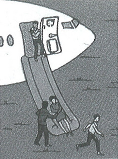 4──飛行機の非常出口 引用出典＝『STUDIO VOICE』1998年6月号（インファス） 飛行機の非常出口。非常時に膨らんで滑り台のようになる。