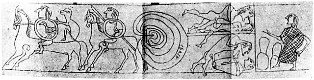7──中段に描かれた絵の展開図。中央に「トルイア」と書かれた迷路がある 出典＝ジョーゼフ・リクワート『〈まち〉のイデア』